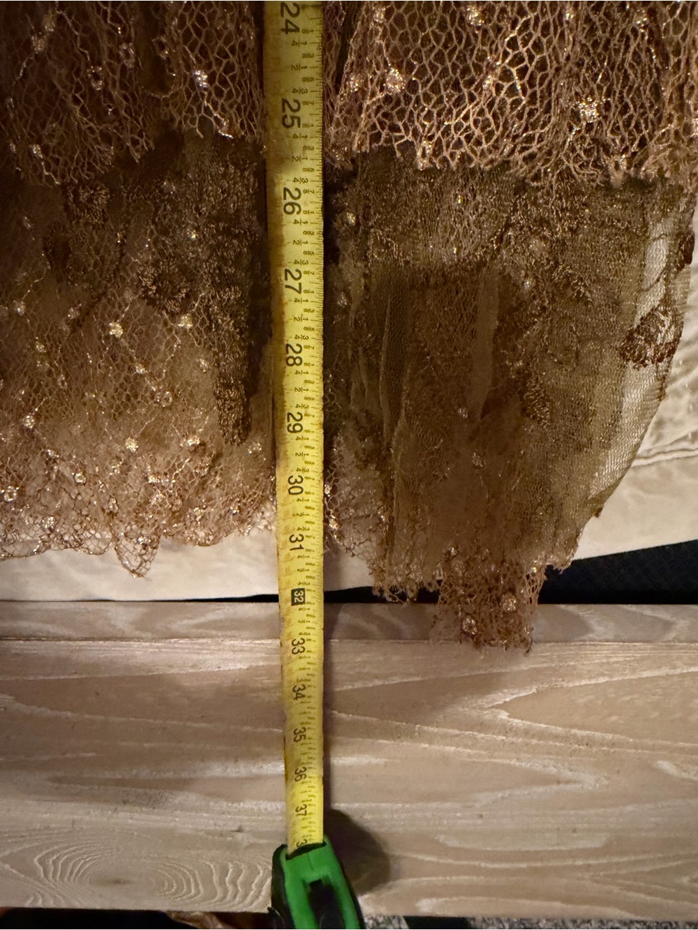 Denim Lace Floral Appliqué Skirt - Picture 7 of 11